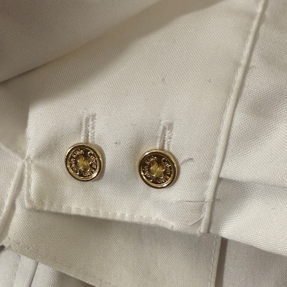 Calvin Klein White Button-Down Shirt with Leopard Trim - Picture 8 of 8